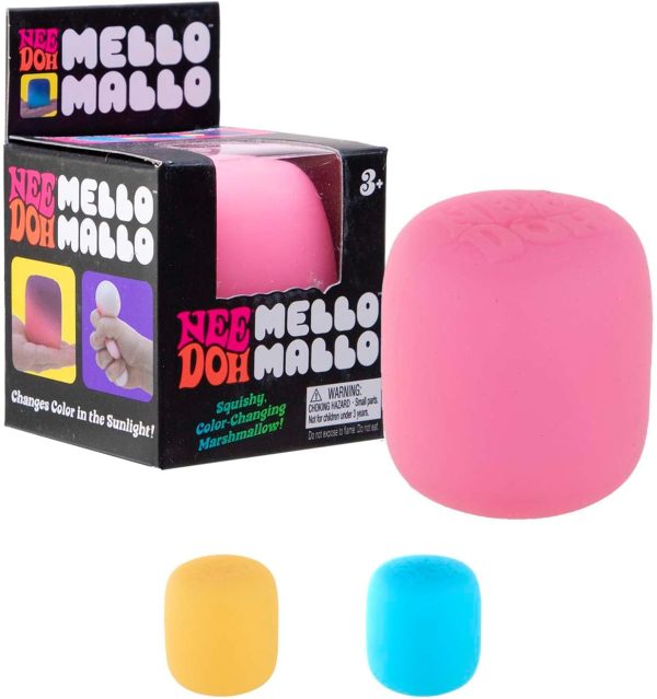 Schylling NeeDoh Mello Mallo - Sensory Toy with a Satisfying Dough Filling - Changes Color in the Sun - Color May Vary (1 Per Pack)