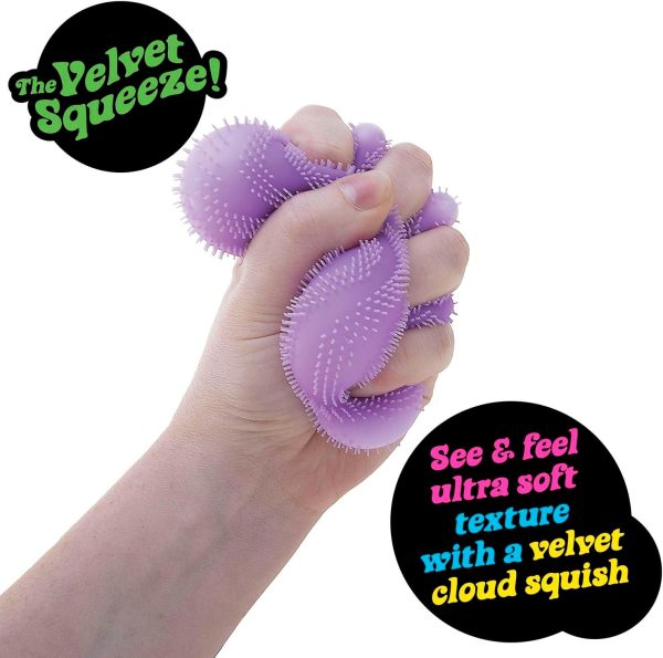Schylling NeeDoh Fuzz Ball Wonder Waves - Squeeze Toy with a Velvet Texture and Soft Cloud Squish - 2.25 Ball - Color May Vary (Pack of 1)