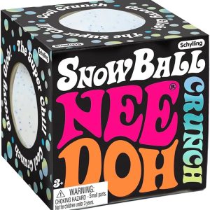 Schylling NeeDoh Snow Ball Crunch - White (Pack of 1) | Sensory Squeeze Toy - Satisfying Snow-Like Crunch - 2.5 Dia