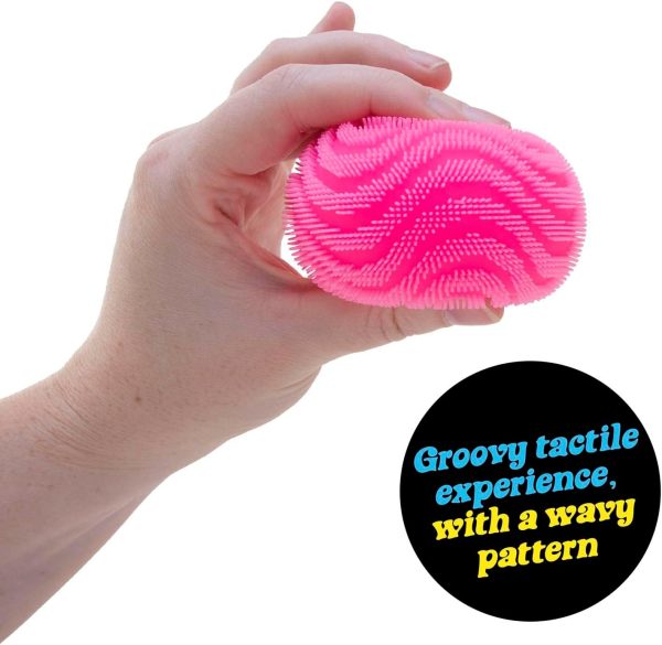 Schylling NeeDoh Fuzz Ball Wonder Waves - Squeeze Toy with a Velvet Texture and Soft Cloud Squish - 2.25 Ball - Color May Vary (Pack of 1)