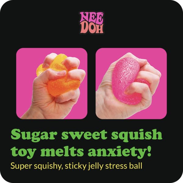 Schylling NeeDoh Gumdrop - Textured Sensory Toy with Super Solid Squish - 2.5 Tall - Colors May Vary (Pack of 1) | Sensory Squish Toy with Super Solid Squish