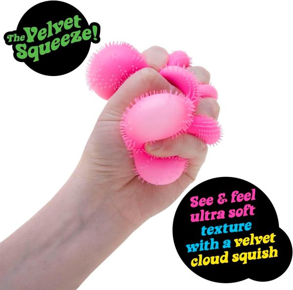 Schylling NeeDoh Fuzz Ball Flower Power - Sensory Toy with a Velvet Texture and Soft Cloud Squish - Pattern You Can See and Feel - Ages 3 and Up - Color May Vary; One Per Pack