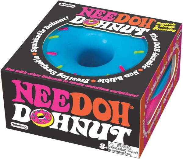 Schylling NeeDoh Dohnuts - Sensory Fidget Toy - Assorted Colors - Ages 3 to Adult (Pack of 1)