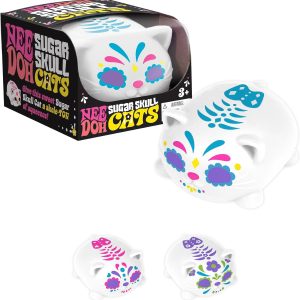 Schylling NeeDoh Sugar Skull Cool Cats - Sensory Squeeze Toy - Assorted Designs - (Pack of 1)