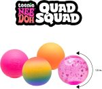 Schylling NeeDoh Teenie Quad Squad Needoh 4 Pack - Sensory Squeeze Toy - 1.5 in Diameter - Colors May Vary