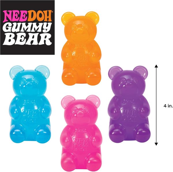 Schylling NeeDoh Gummy Bear - Sensory Fidget Toy with Jelly-Like Filling - 3.5 Tall - Colors May Vary (Pack of 1)