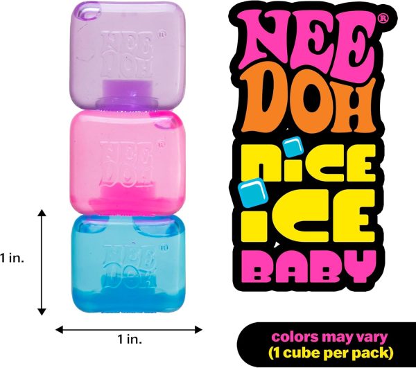 Schylling NeeDoh Nice Ice Baby - 1.25 Cube - Color May Vary (Pack of 1) | Sensory Squeeze Toy with Super Solid Squish