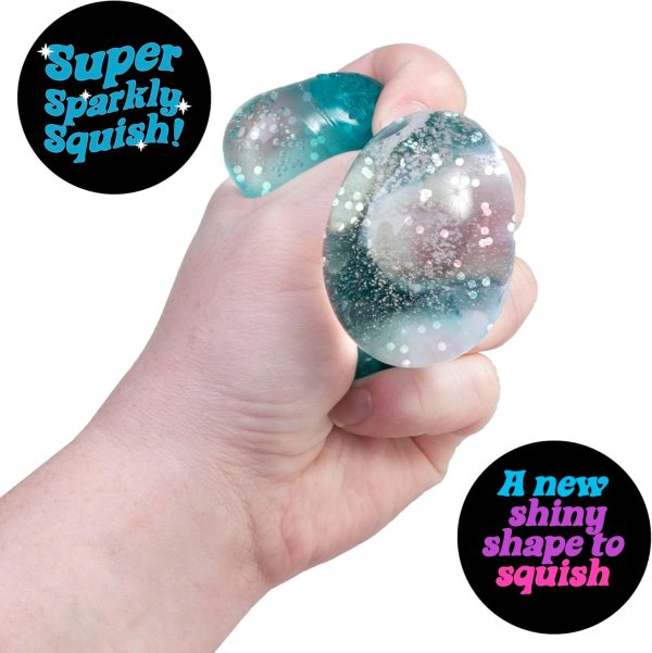 Schylling NeeDoh Groovy Jewel - Sensory Toy - Satisfying Super Sparkly Liquid Filling - Ages 3 and Up - Color May Vary; One Per Pack